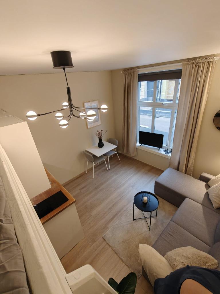 Sofa/kjøkkenkrok - arealeffektiv løsning